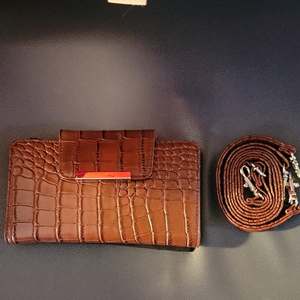 Buddy Pouch Crocodile Embossed Phone Holder/Wallet